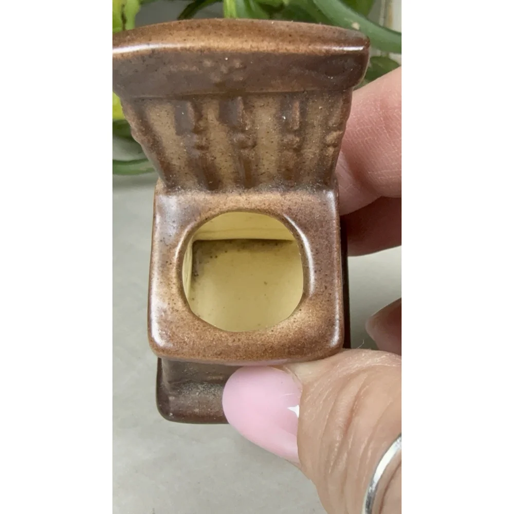 Vintage Brown Rocking Chair Toothpick Holder Unique Grannycore Grandma 2.25”